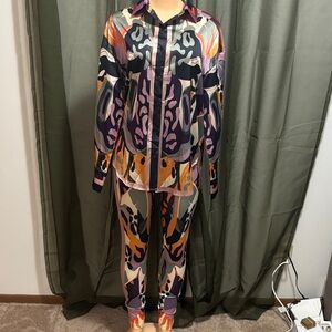 Multicolor Patterned Women Pantsuit